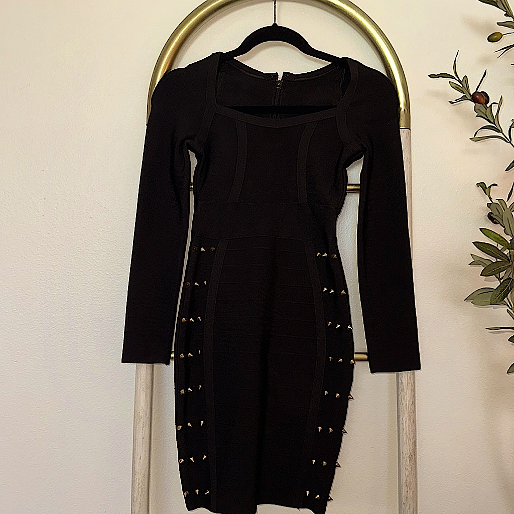 Black Dress With Gold Studs